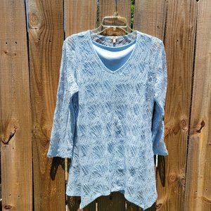 Lace blouse with attached cami.